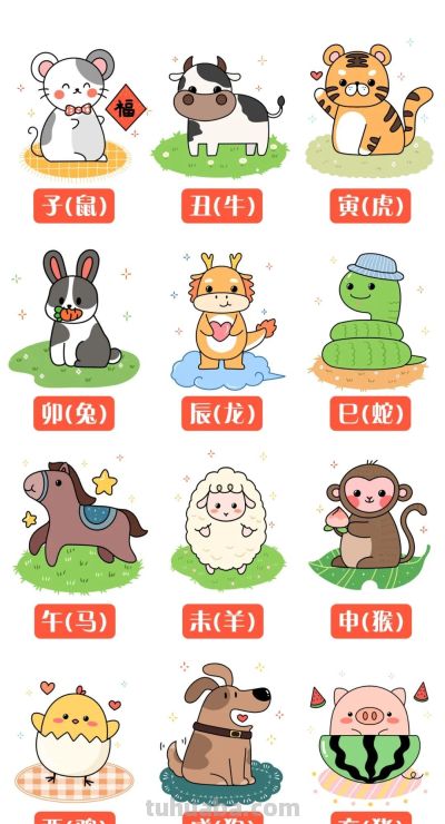 十二生肖简笔画+儿歌大全，让孩子轻松学传统文化！ - 图画吧TUHUABA