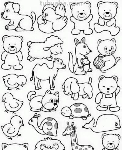 300个动物简笔画线稿，收藏备用 - 图画吧TUHUABA