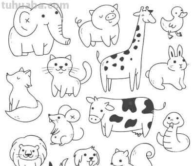 300个动物简笔画线稿，收藏备用 - 图画吧TUHUABA