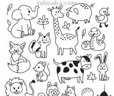 300个动物简笔画线稿，收藏备用 - 图画吧TUHUABA
