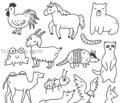 300个动物简笔画线稿，收藏备用 - 图画吧TUHUABA