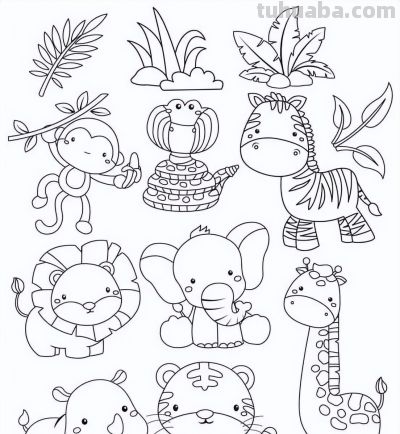 300个动物简笔画线稿，收藏备用 - 图画吧TUHUABA