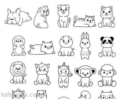 300个动物简笔画线稿，收藏备用 - 图画吧TUHUABA