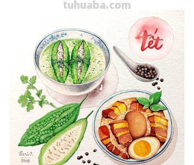 好看的美食手绘作品 ​​​ - 图画吧TUHUABA
