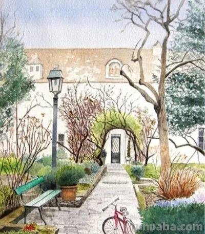 绝美水彩风景：四季该很好，你若尚在场 - 图画吧TUHUABA