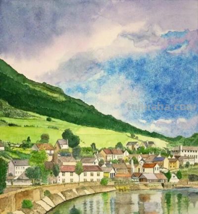 绝美水彩风景：四季该很好，你若尚在场 - 图画吧TUHUABA