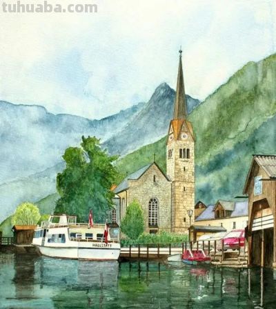 绝美水彩风景：四季该很好，你若尚在场 - 图画吧TUHUABA