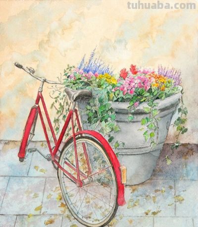 绝美水彩风景：四季该很好，你若尚在场 - 图画吧TUHUABA