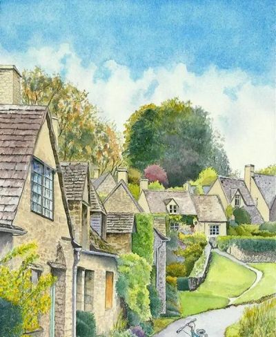 绝美水彩风景：四季该很好，你若尚在场 - 图画吧TUHUABA