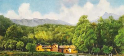 黄铁山风景水彩画欣赏 - 图画吧TUHUABA