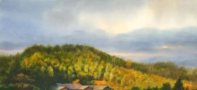 黄铁山风景水彩画欣赏 - 图画吧TUHUABA
