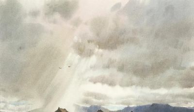 黄铁山风景水彩画欣赏 - 图画吧TUHUABA