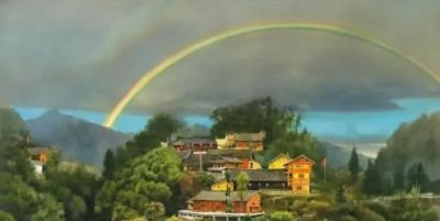 黄铁山风景水彩画欣赏 - 图画吧TUHUABA