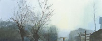 黄铁山风景水彩画欣赏 - 图画吧TUHUABA