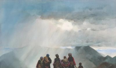 黄铁山风景水彩画欣赏 - 图画吧TUHUABA