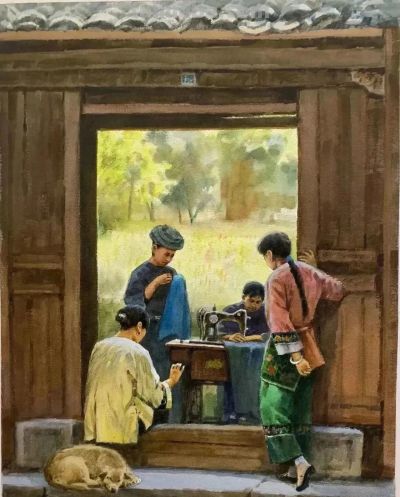 黄铁山风景水彩画欣赏 - 图画吧TUHUABA