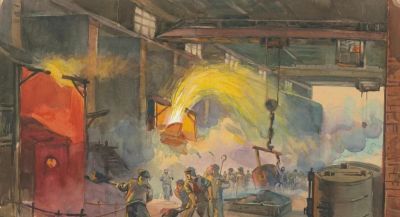 黄铁山风景水彩画欣赏 - 图画吧TUHUABA