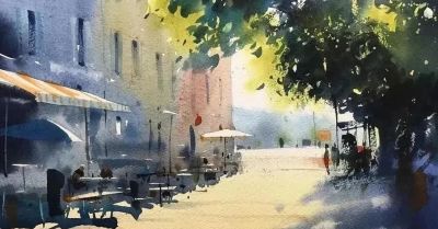 欣赏精彩水彩画风景作品 - 图画吧TUHUABA