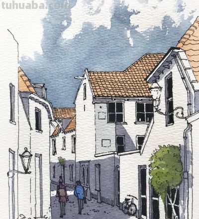 摄影师画的钢笔水彩风景，表现力超强！他用手绘打败了相机 - 图画吧TUHUABA