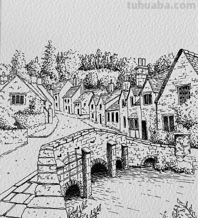 摄影师画的钢笔水彩风景，表现力超强！他用手绘打败了相机 - 图画吧TUHUABA