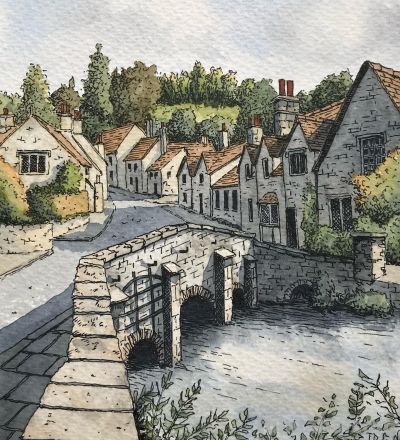 摄影师画的钢笔水彩风景，表现力超强！他用手绘打败了相机 - 图画吧TUHUABA