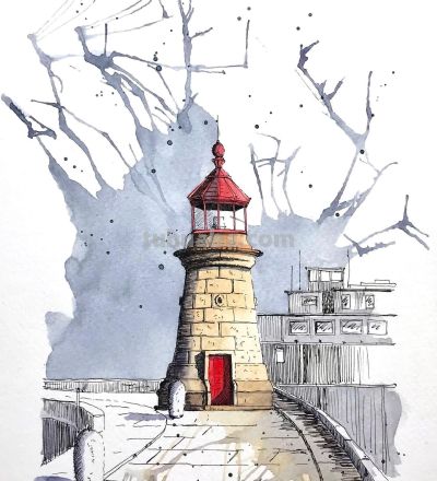 摄影师画的钢笔水彩风景，表现力超强！他用手绘打败了相机 - 图画吧TUHUABA