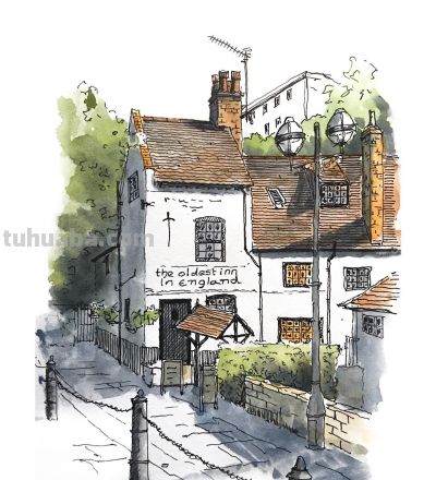 摄影师画的钢笔水彩风景，表现力超强！他用手绘打败了相机 - 图画吧TUHUABA