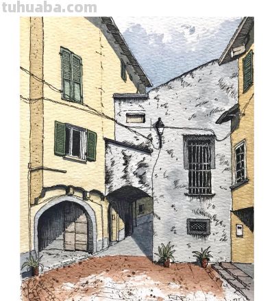 摄影师画的钢笔水彩风景，表现力超强！他用手绘打败了相机 - 图画吧TUHUABA