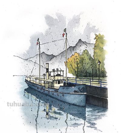 摄影师画的钢笔水彩风景，表现力超强！他用手绘打败了相机 - 图画吧TUHUABA