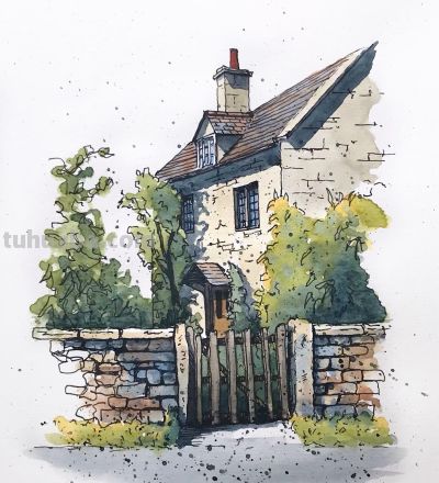 摄影师画的钢笔水彩风景，表现力超强！他用手绘打败了相机 - 图画吧TUHUABA