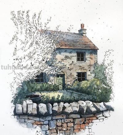 摄影师画的钢笔水彩风景，表现力超强！他用手绘打败了相机 - 图画吧TUHUABA