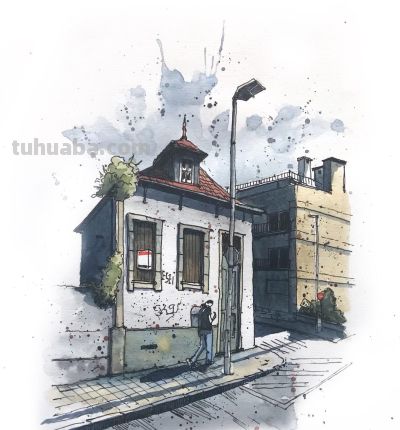 摄影师画的钢笔水彩风景，表现力超强！他用手绘打败了相机 - 图画吧TUHUABA