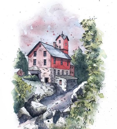 摄影师画的钢笔水彩风景，表现力超强！他用手绘打败了相机 - 图画吧TUHUABA