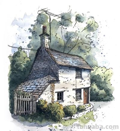 摄影师画的钢笔水彩风景，表现力超强！他用手绘打败了相机 - 图画吧TUHUABA