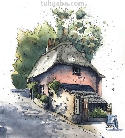 摄影师画的钢笔水彩风景，表现力超强！他用手绘打败了相机 - 图画吧TUHUABA