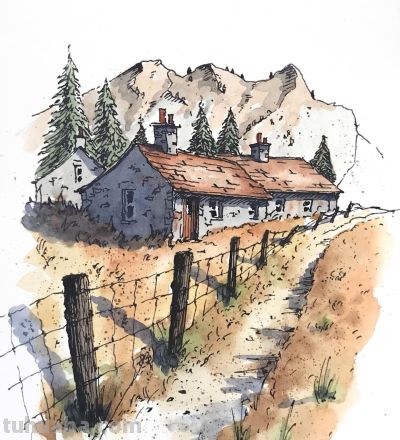 摄影师画的钢笔水彩风景，表现力超强！他用手绘打败了相机 - 图画吧TUHUABA