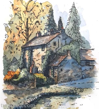 摄影师画的钢笔水彩风景，表现力超强！他用手绘打败了相机 - 图画吧TUHUABA