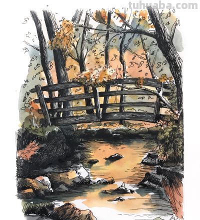 摄影师画的钢笔水彩风景，表现力超强！他用手绘打败了相机 - 图画吧TUHUABA