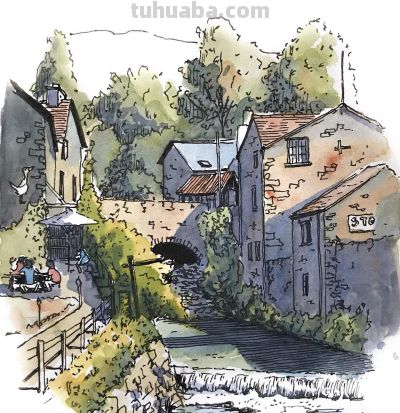 摄影师画的钢笔水彩风景，表现力超强！他用手绘打败了相机 - 图画吧TUHUABA