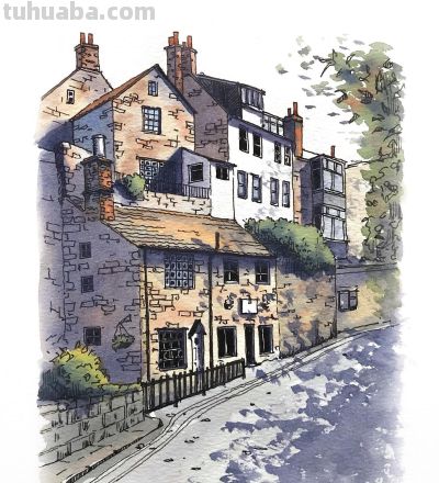 摄影师画的钢笔水彩风景，表现力超强！他用手绘打败了相机 - 图画吧TUHUABA