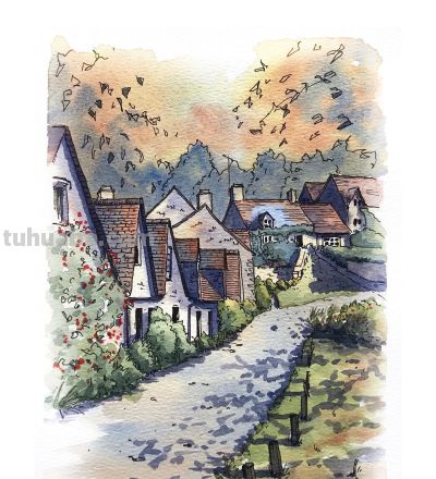 摄影师画的钢笔水彩风景，表现力超强！他用手绘打败了相机 - 图画吧TUHUABA