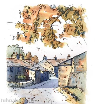 摄影师画的钢笔水彩风景，表现力超强！他用手绘打败了相机 - 图画吧TUHUABA