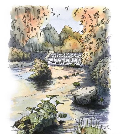 摄影师画的钢笔水彩风景，表现力超强！他用手绘打败了相机 - 图画吧TUHUABA