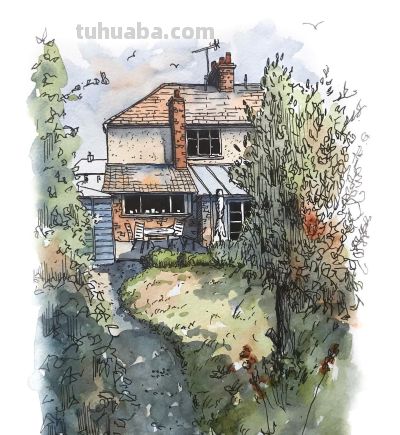 摄影师画的钢笔水彩风景，表现力超强！他用手绘打败了相机 - 图画吧TUHUABA