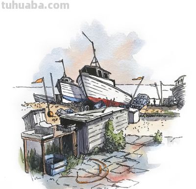 摄影师画的钢笔水彩风景，表现力超强！他用手绘打败了相机 - 图画吧TUHUABA