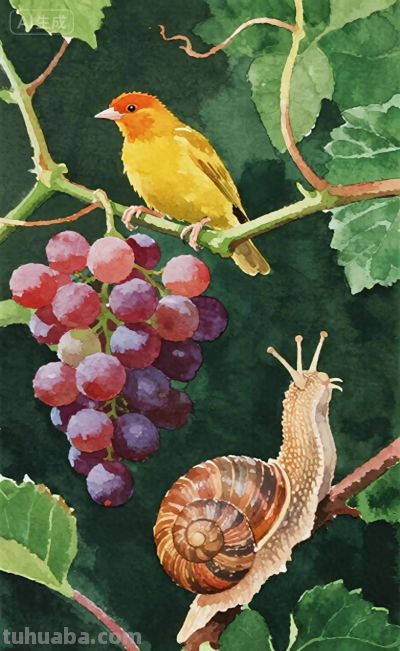 蜗牛与黄鹂鸟｜水彩插画 - 今日头条