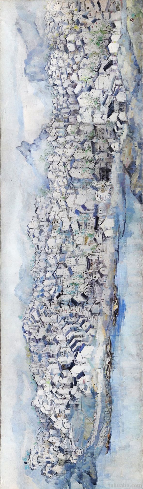 吴冠中大师油画《水乡》欣赏 - 图画吧TUHUABA