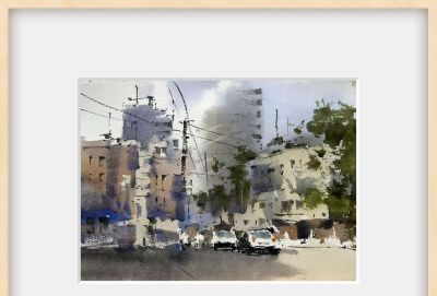 每日一画 | 城郭春容阔，楼台昼影迟，水彩晕染的上海街景速写 - 图画吧TUHUABA