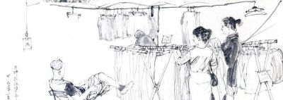 王磐德速写作品欣赏（二）：三坪农场集市 - 今日头条