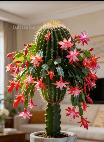 满身荆刺藏温柔，仙人球花开惊艳时光 - 图画吧TUHUABA